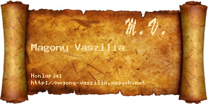 Magony Vaszilia névjegykártya
